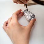 Miyu Kurihara working in her studio on collaborative work done with Yuta Segawa, London 2019